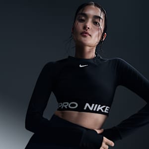 Nike Pro 365 Women's Dri-FIT Cropped Long-Sleeve Top. Nike ID